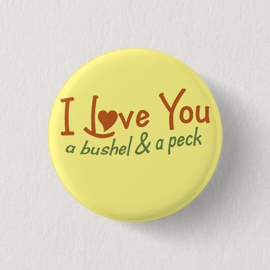 Ich Liebe dir einen Stall und einen Hahn Button (Vorderseite)