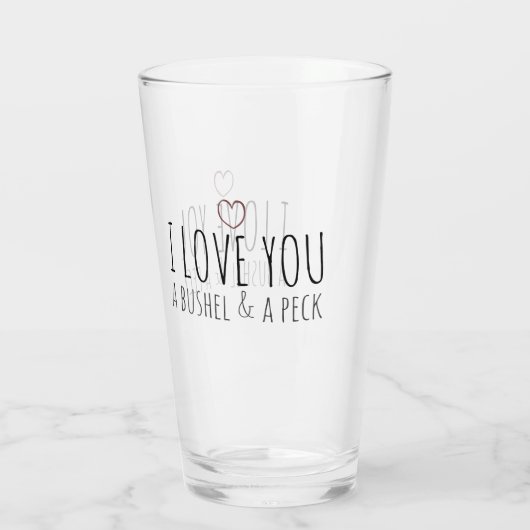 Ich Liebe dir einen Stall und einen Hahn Glas (Rückseite)