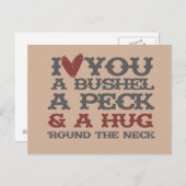 Ich Liebe dir einen Stall und einen Peck und umarm Postkarte (Vorne/Hinten)