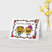 Ich Liebe dir einen Waffellot, einen glücklichen V Karte (Gelbe Blume)