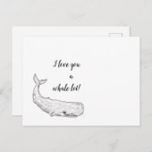 Ich Liebe dir einen Whale Lot White Whale Postkarte (Vorne/Hinten)