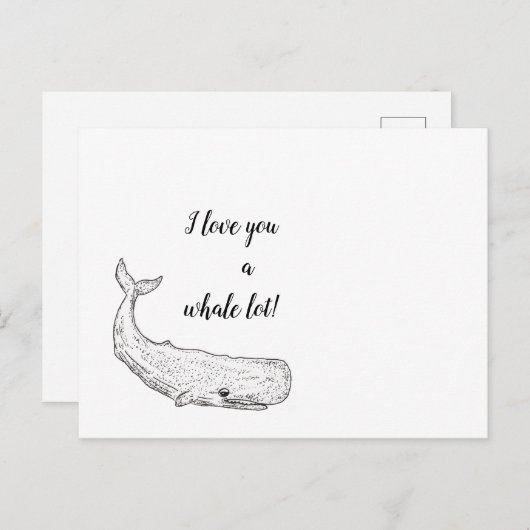 Ich Liebe dir einen Whale Lot White Whale Postkarte (Vorne/Hinten)