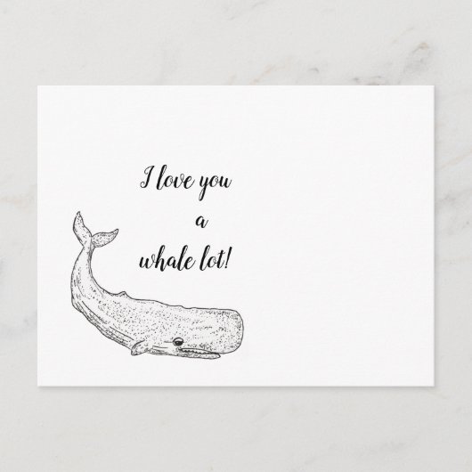 Ich Liebe dir einen Whale Lot White Whale Postkarte (Vorderseite)