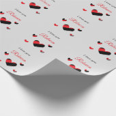 Ich Liebe dir farbenfrohe Herzen grau Geschenkpapier (Ecke)