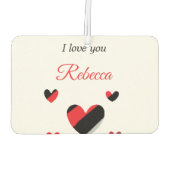 Ich Liebe dir farbenfrohe Herzen weiß Autolufterfrischer (Rückseite)