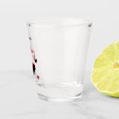 Ich Liebe dir farbenfrohe Herzen weiß Schnapsglas (Rechts)