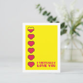 Ich Liebe dir fast die digitalen Herzen Postkarte (Stehend Vorderseite)