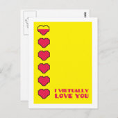 Ich Liebe dir fast die digitalen Herzen Postkarte (Vorne/Hinten)