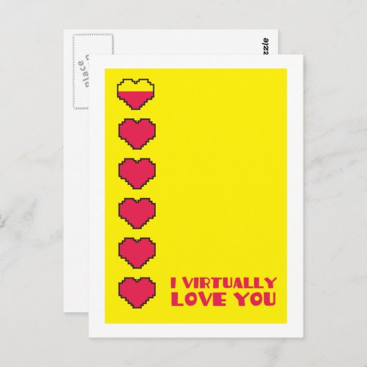 Ich Liebe dir fast die digitalen Herzen Postkarte (Vorne/Hinten)
