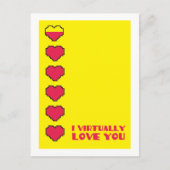 Ich Liebe dir fast die digitalen Herzen Postkarte (Vorderseite)