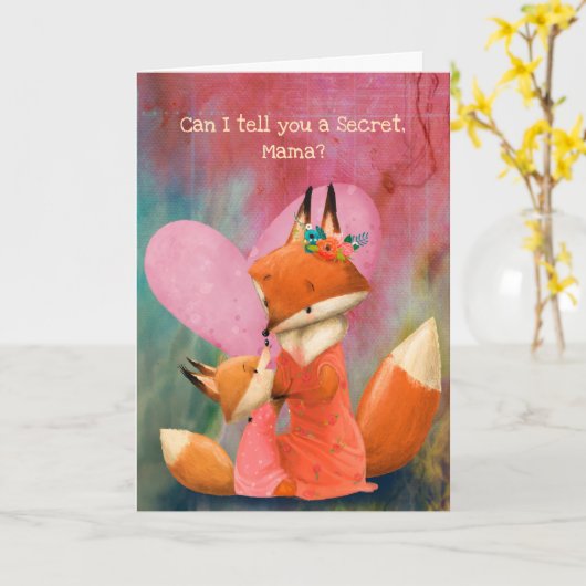 Ich Liebe dir für immer Mama-Fuchs Karte (Gelbe Blume)