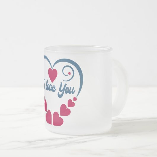 Ich Liebe dir Geschenk Mattglastasse (VorderseiteRechts)