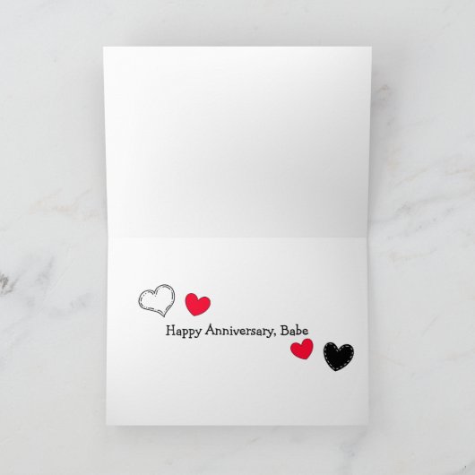 Ich Liebe dir, glücklicher Jubiläum, Waffelpuppe Karte (Innenseite)