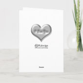 Ich Liebe dir graues Herz mit metallischer Wirkung Karte (Rückseite)
