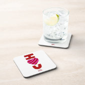 Ich Liebe dir harten Untersetzer aus Kunststoff (Rechte Seite)