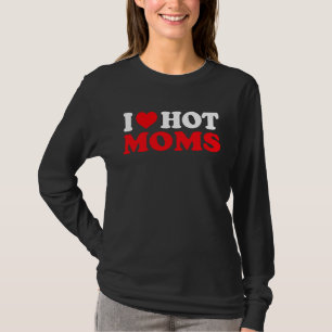 Ich Liebe dir heiße Mamas. Red Heart Retro Quote T-Shirt