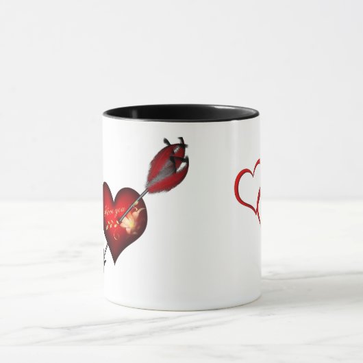 Ich Liebe dir Herz und Pfeil Tasse (Zentrum)