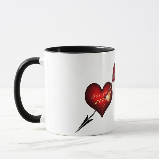 Ich Liebe dir Herz und Pfeil Tasse (Links)