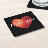 Ich Liebe dir Kunst des Herzens Rechteckiger Pappuntersetzer (angewinkelt)