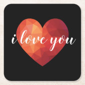 Ich Liebe dir Kunst des Herzens Rechteckiger Pappuntersetzer (Vorderseite)