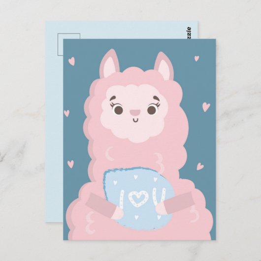 Ich Liebe dir Lama Postkarte (Vorne/Hinten)
