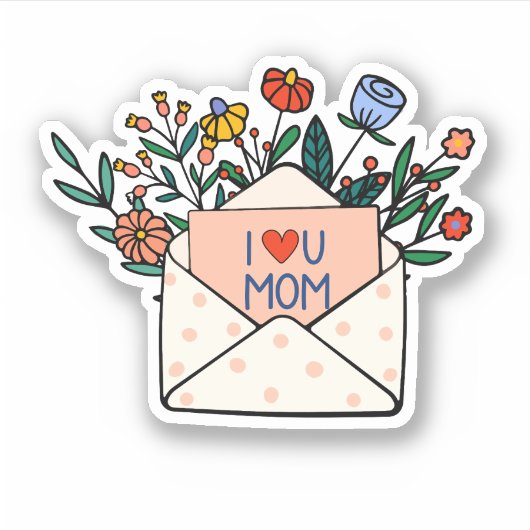 Ich Liebe dir Mama Aufkleber (Vorderseite)