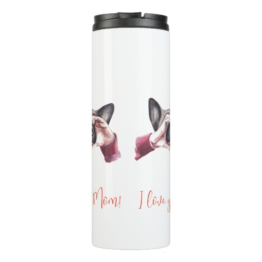 "Ich Liebe dir Mama!" Hunde-Mama Thermosbecher (Rückseite)