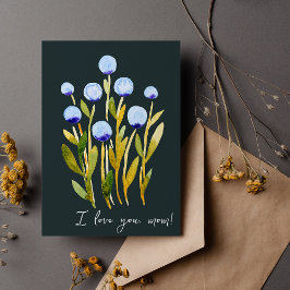 Ich Liebe dir Mama minimale blaue Aquarellfarben-B Karte