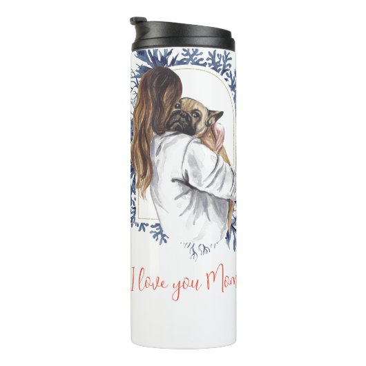 "Ich Liebe dir Mama!" Mutter und Hund Thermosbecher (Nach rechts gedreht)
