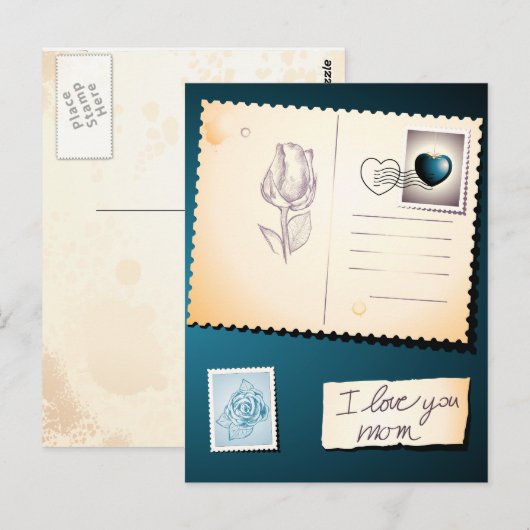 Ich Liebe dir Mama, Postkarte (Vorne/Hinten)