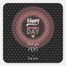 Ich Liebe dir Mama Quadratischer Aufkleber