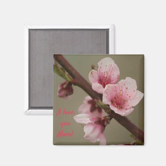 Ich Liebe dir Mama! Rosa Blütenmagnet Magnet (Vorderseite/Rückseite)