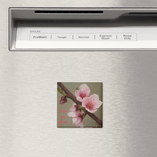 Ich Liebe dir Mama! Rosa Blütenmagnet Magnet (In Situ (Geschirrspüler))