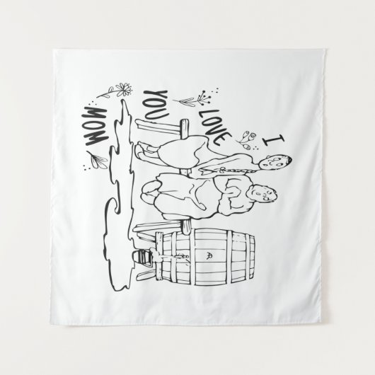 Ich Liebe dir Mama! T-Shirt Wandteppich (Vorderseite (Horizontal))