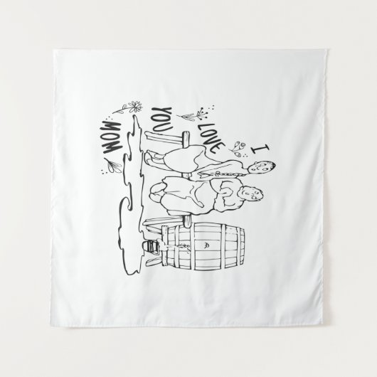 Ich Liebe dir Mama! T-Shirt Wandteppich (Vorderseite (Horizontal))