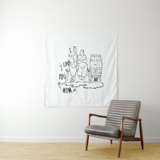 Ich Liebe dir Mama! T-Shirt Wandteppich (Beispiel)