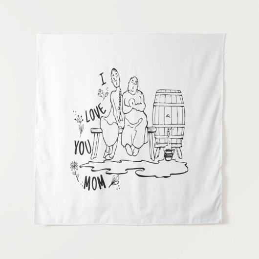 Ich Liebe dir Mama! T-Shirt Wandteppich (Vorderseite)