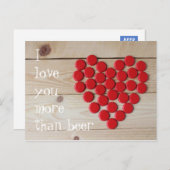 Ich Liebe dir mehr als Bier Postkarte (Vorne/Hinten)