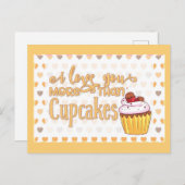 Ich Liebe dir mehr als Cupcakes Postkarte (Vorne/Hinten)