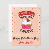 Ich Liebe dir mehr als Cupcakes Postkarte (Vorne/Hinten)