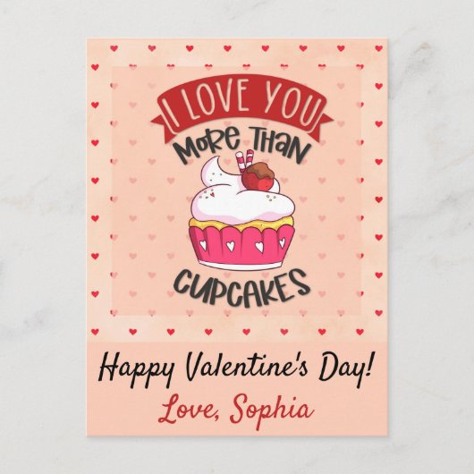 Ich Liebe dir mehr als Cupcakes Postkarte (Vorderseite)