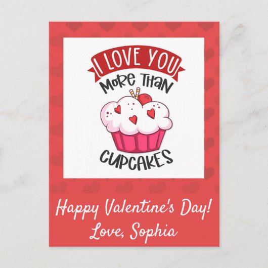 Ich Liebe dir mehr als Cupcakes Postkarte (Vorderseite)