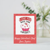 Ich Liebe dir mehr als Cupcakes Postkarte (Stehend Vorderseite)