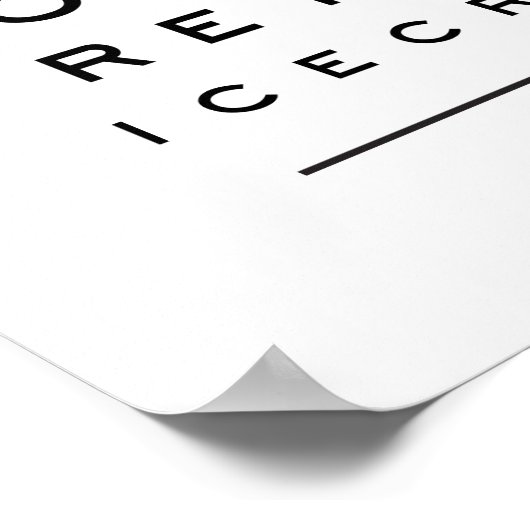 Ich Liebe dir mehr als Eis-Eye-Chart Poster (Ecke)