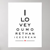Ich Liebe dir mehr als Eis-Eye-Chart Poster (Vorne)