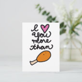 Ich Liebe dir mehr als Hühnerpostkarte. Postkarte (Stehend Vorderseite)