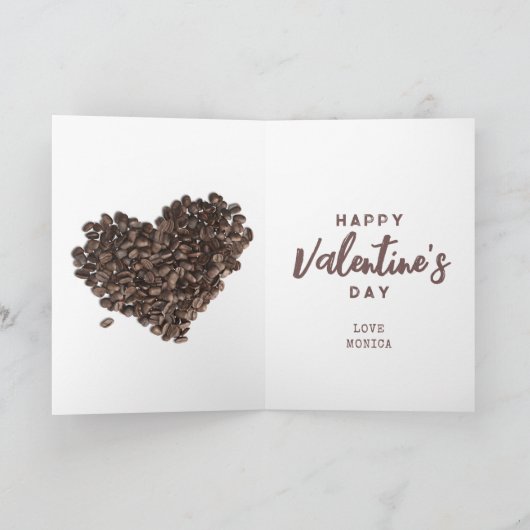 Ich Liebe dir mehr als Kaffee | Latte Art Valentin Karte (Innenseite)