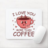 Ich Liebe dir mehr als Kaffee Mousepad (Mit Mouse)