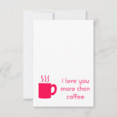 Ich Liebe dir mehr als Kaffee Tasse Dankeskarte (Vorderseite)