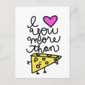 Ich Liebe dir mehr als Käse. Postkarte (Vorderseite)